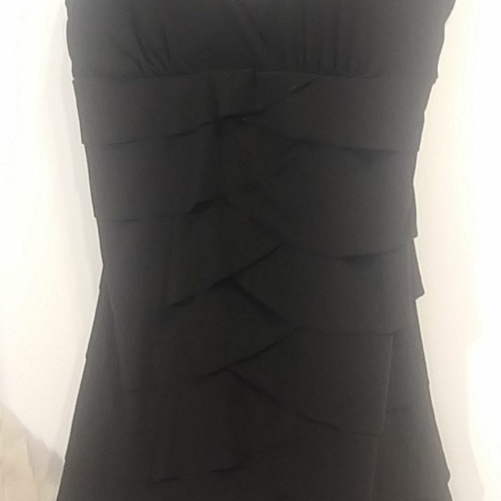 Black Ruffle Mini Dress - Picture 2 of 8
